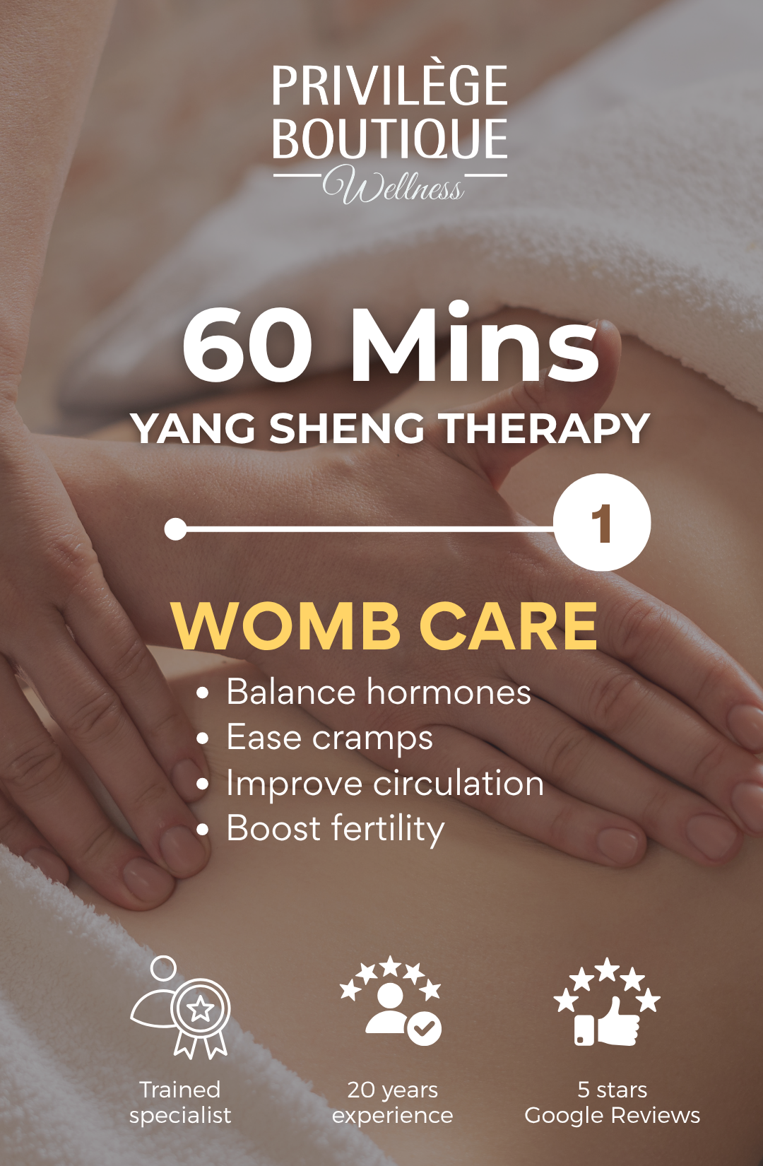 Privilege Boutique 1 FOR 1 Yang Sheng Massage $68