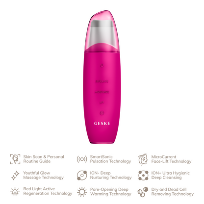 Geske SmartAppGuided™ MicroCurrent Skin Scrubber &amp; Blackhead Remover | 9 in 1