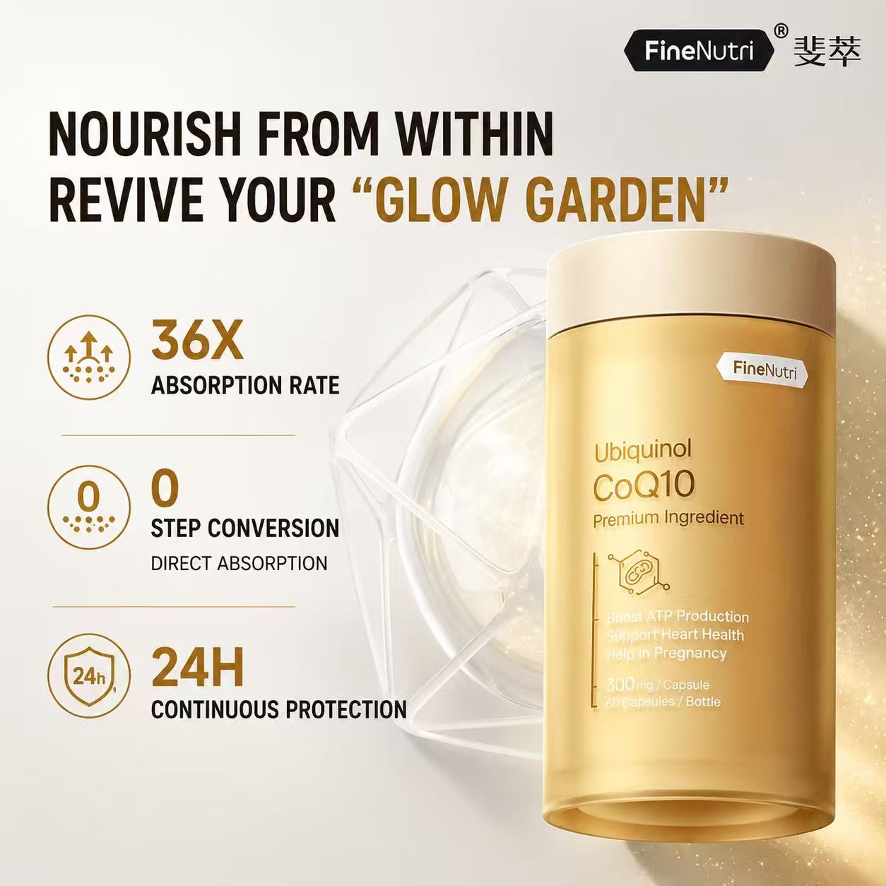 Ubiquinol CoQ10 Bottle