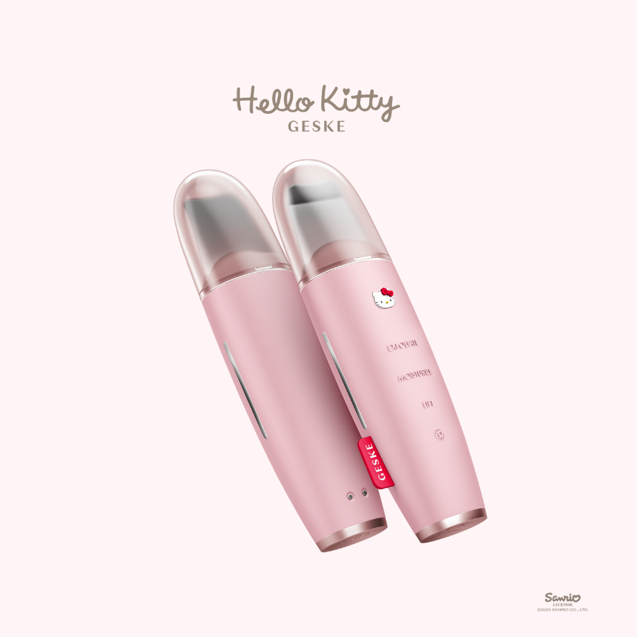 Hello Kitty Geske SmartAppGuided™ MicroCurrent Skin Scrubber &amp; Blackhead Remover | 9 in 1