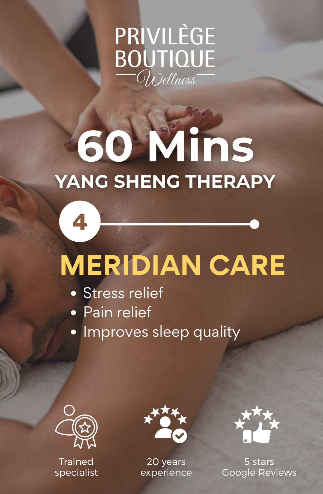 Privilege Boutique 1 FOR 1 Yang Sheng Massage $68